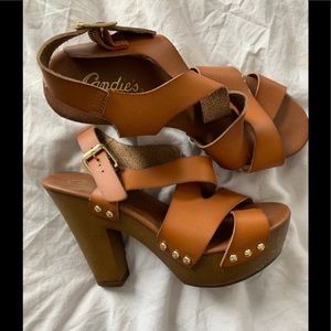 Candies size 8 strappy Mules. Never worn.